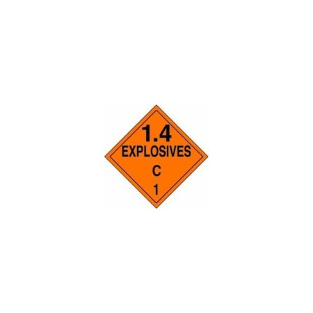 Accuform DOT PLACARD HAZARD CLASS 1 MPL128CT50 MPL128CT50